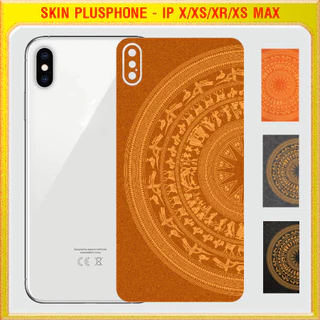 Dán Skin mặt sau hình trống đồng vân da cho iPhone X, XR, XS, XS Max