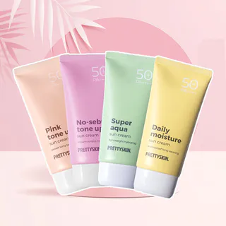 kem chống nắng prettyskin 50+ Hàn Quốc 70ml, kem chống nắng nâng tone kiềm dầu dưỡng ẩm dịu nhẹ mọi loại da