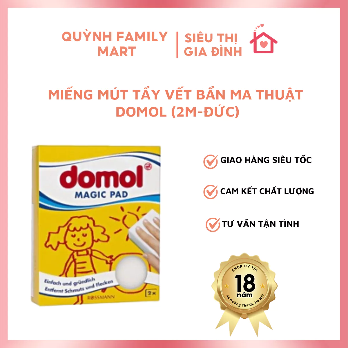 Miếng mút tẩy vết bẩn ma thuật Domol (2m-ĐứC)