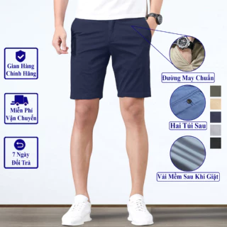 Quần Đùi Nam Kaki Vicenzo Vải Cotton Dày Dặn, Quần Short Kaki Nam Mùa Hè