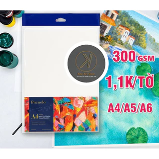 [Kee-art]Combo 16 Tờ Giấy Vẽ Màu Nước Acrylic A4 A5 A6 Định lượng 300gsm dày dặn độ loang tốt thích hợp nhiều kỹ thuật