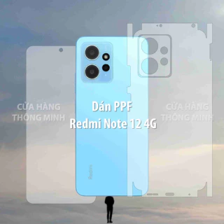 Tấm dán Xiaomi Redmi Note 12 4G dán PPF mặt trước/dán mặt sau/dán màn hình/dán mặt lưng Full viền chuẩn