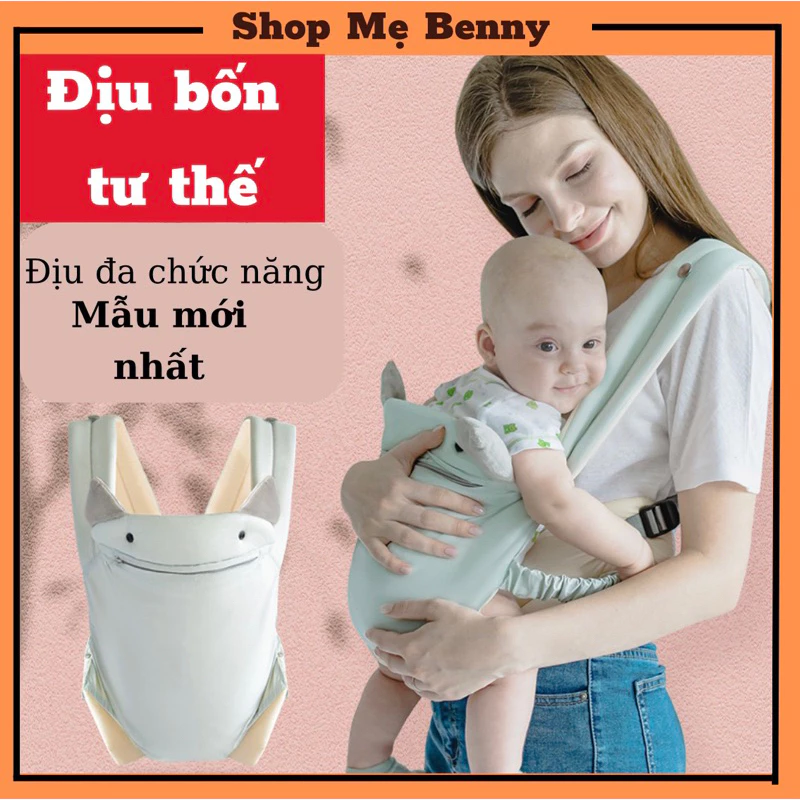 Địu em bé sơ sinh 4 in 1, địu ngồi cho bé mềm mại và an toàn không ảnh hưởng tới phát triển xương của bé shop mẹ Benny