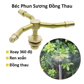 Vòi Phun Nước 3 Đầu, Béc Tưới Cây Phun Sương Tự Động Xoay 360 Độ, Đầu Vòi Bằng Đồng, Tưới Cây Tiện Lợi Phun Xa Tới 25m