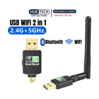 Usb wifi 5g, usb bluetooth 2 in 1 thu sóng wifi và usb thu bluetooth 3.0 cho PC Laptop mạnh mẽ