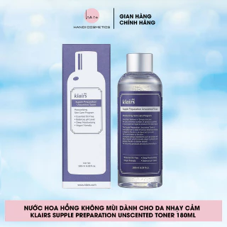 Nước Hoa Hồng Không Mùi Klairs Supple Preparation Unscented Toner 180ml