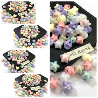 Gói 10g - 20g hạt cườm nhựa màu pastel xỏ vòng tay handmade