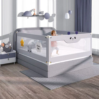 Thanh chắn giường cho bé KidAndMom BR23 kiêm quây cũi thiết kế chống kẹt, chống vấp ngã, nâng hạ 1 hoặc 2 bên