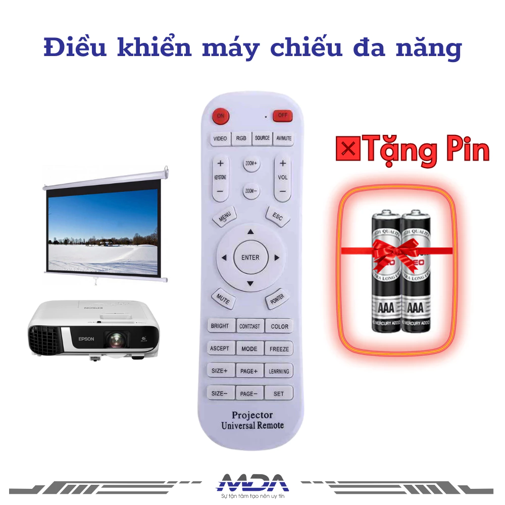 Điều khiển máy chiếu đa năng, có thể dùng cho tất cả các dòng máy chiếu Epson, optoma, sony, viewsonic,...