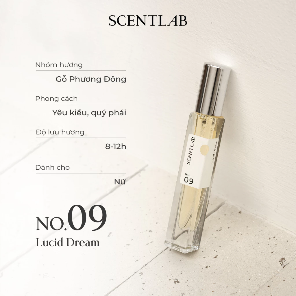 Tinh dầu nước hoa nữ mini 10ml SCENTLAB No.09 Lucid Dream 10ml yêu kiều, quý phái thơm lâu