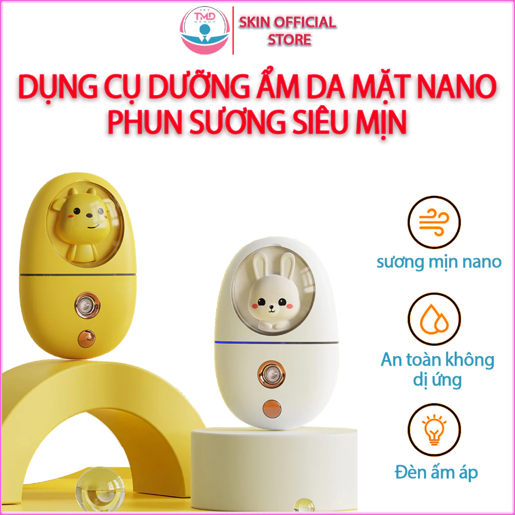 Máy Phun Sương Mini Cầm Tay Đa Năng, Tiện Lợi Cấp Ẩm Làm Mát Dưỡng Da Mặt Mọi Lúc Mọi Nơi, Thiết Kế Đáng Yêu