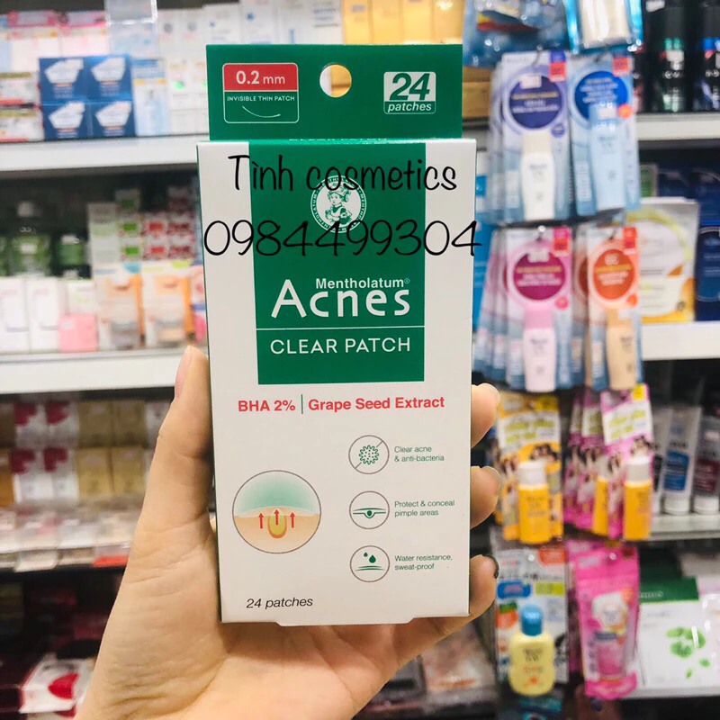 Miếng Dán Mụn Acnes Clear Patch 24 Miếng, dán mụn giảm đau,sưng tấy,kháng khuẩn da,làm mềm nhân mụn