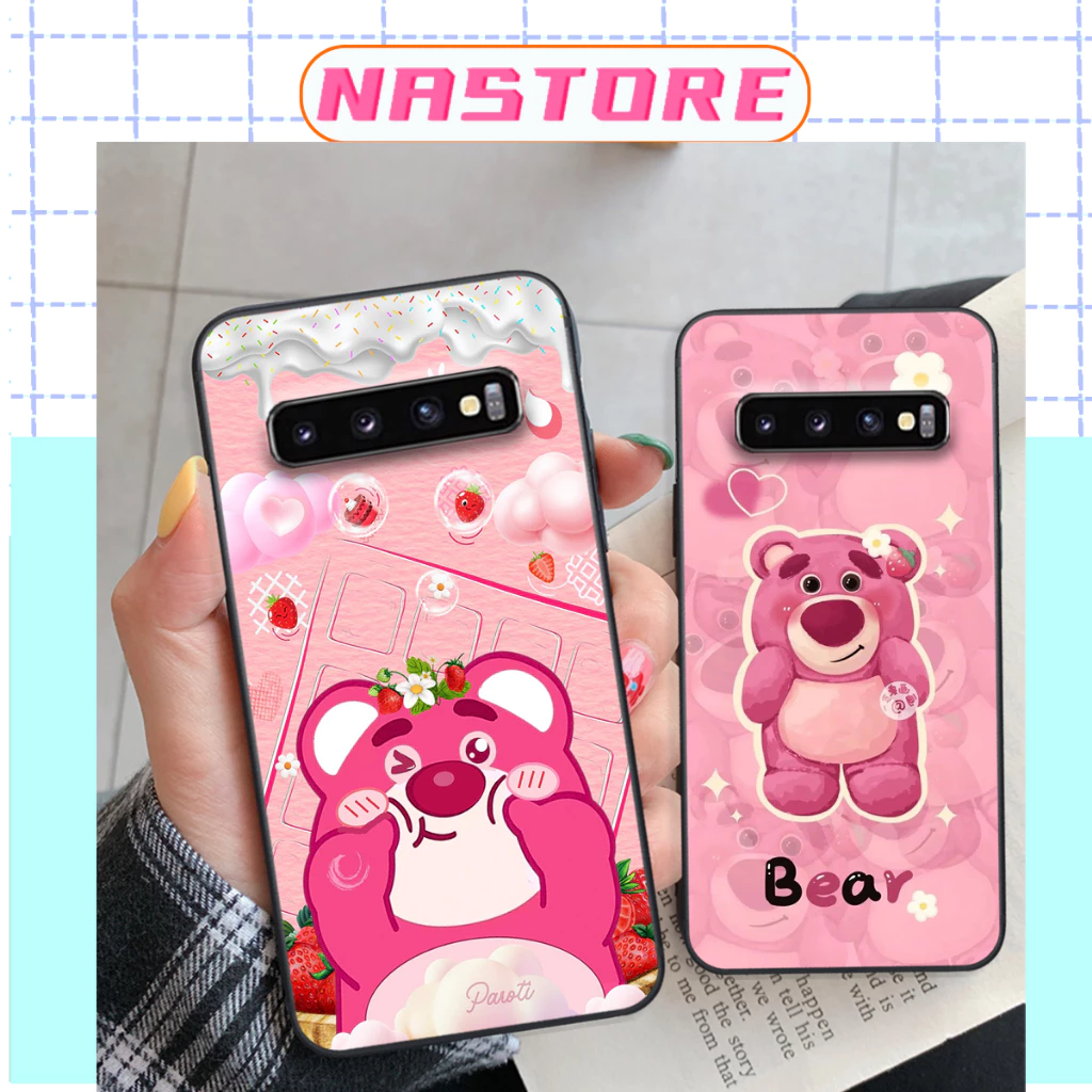 Ốp lưng Samsung S10 / S10 5G / S10 Plus / S10+ / S10e gấu dâu Lotso cute giá rẻ mới nhất cực đẹp