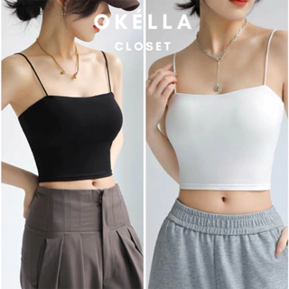 Áo Croptop 2 dây sợi bún basic, áo 2 dây ống ngang ngực Okélla