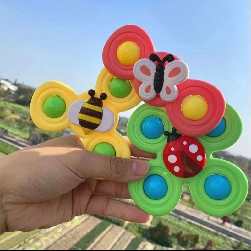 [LOẠI 1] Set 3 con quay spinner, con quay đồ chơi chong chóng dính tường, âm thanh vui nhộn cho bé