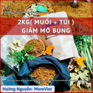 COMBO 2KG MUỐI THẢO DƯỢC CHƯỜM EO VÀ 1 ĐAI CHƯỜM MOM VIỆT GIẢM EO CHẢY SỆ BỤNG TAN MỠ BỤNG