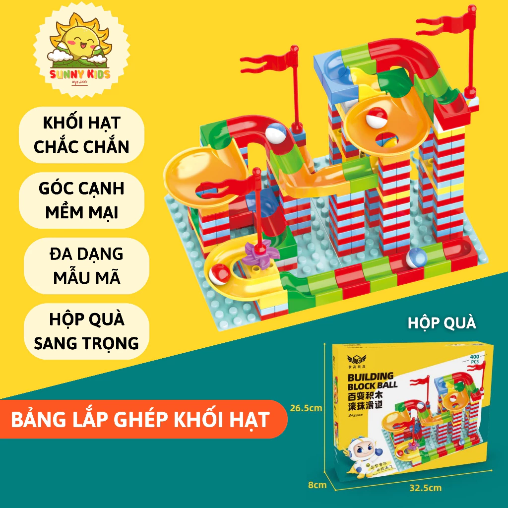 Bộ đồ chơi lắp ghép hình khối, hộp quà tặng đẹp, combo đồ chơi thông minh, sáng tao cho bé, vật liệu an toàn, Sunny Kids