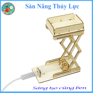 Đồ chơi stem - Tự làm sàn nâng thủy lực, thí nghiệm phát minh công nghệ hơi nước, đồ chơi DIY, stem, steam