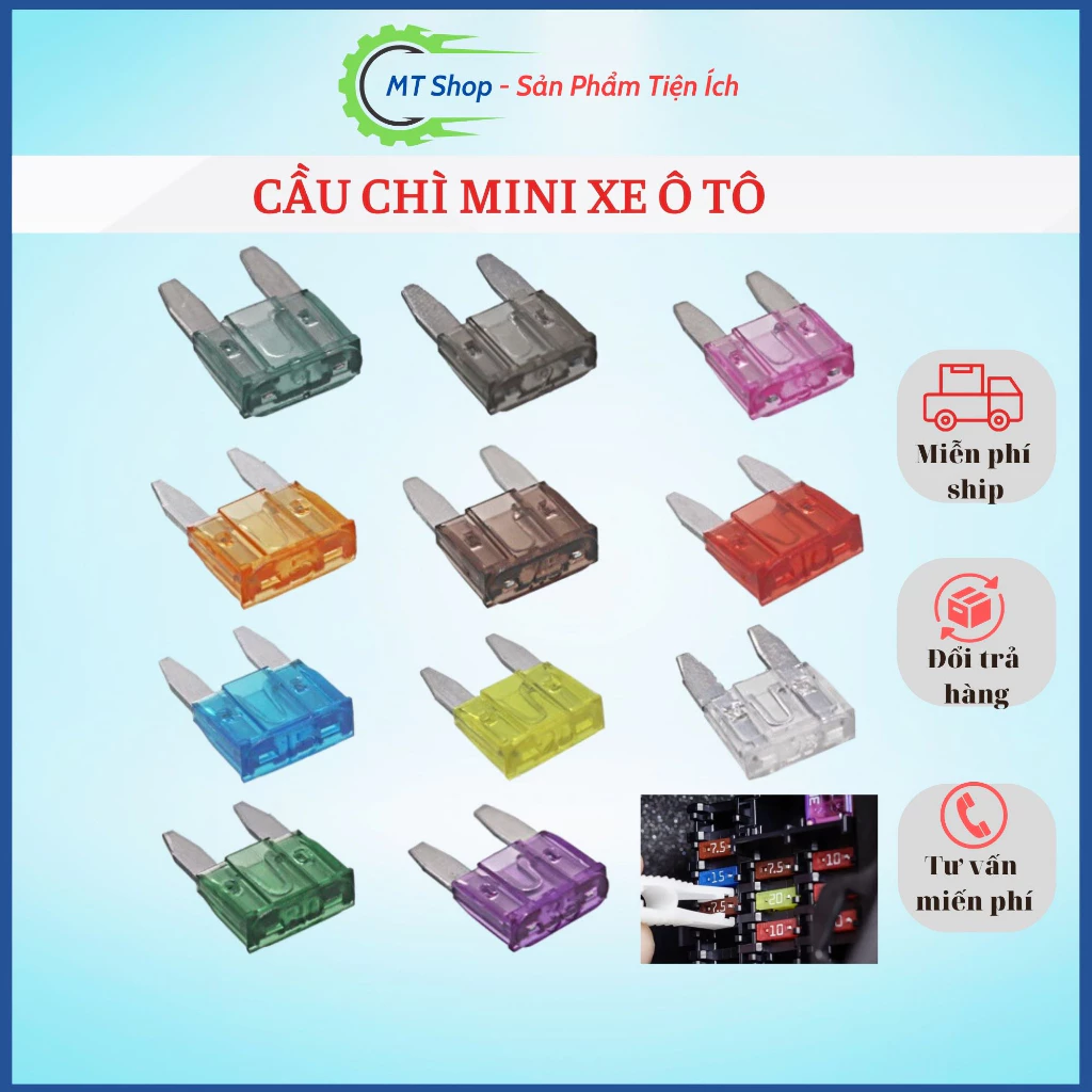 Cầu chì Mini Xe Ô tô, xe máy các kích cỡ