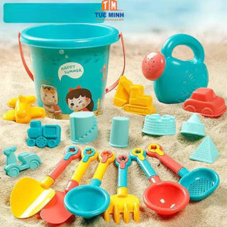 Đồ chơi xúc cát biển 18 chi tiết bao có túi lưới xách dễ dàng làm đồ chơi xúc cát cho bé