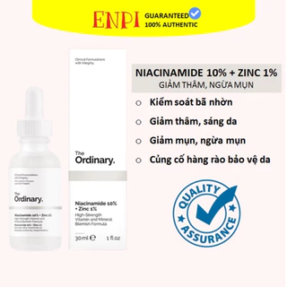 Serum ngừa mụn, sáng da, se khít Niacinamide 10% + Zinc 1% - The Ordinary 30ml (tranli)