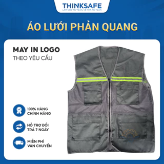 Áo phản quang kỹ sư gile vải lưới thoáng mát, phản quanng siêu sáng, from áo chuẩn đẹp, bảo hộ lao động - THINKSAFE