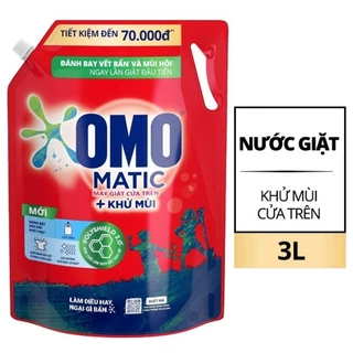 Nước giặt OMO Matic cửa trên sạch bẩn khử mùi toàn diện túi 3 lít