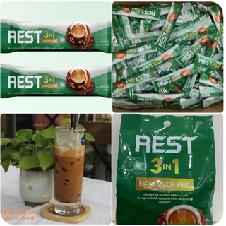 Túi 50 gói_ Cà phê sữa REST 3IN1 Đậm vị cà phê_ Thơm ngon👉 uống là ghiền nha 👌👍