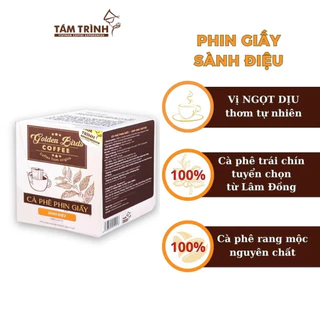 Cà phê Rang Mộc Golden Birds Robusta Lâm Hà x Arabica | Vị thanh hậu ngọt | Phin Giấy Sành Điệu (10 gói/ 1 hộp)