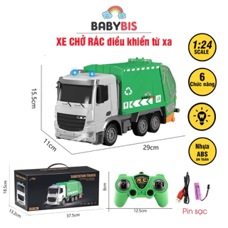 Xe chở rác điều khiển từ xa 6 chức năng cao cấp QH2803-1D, đồ chơi xe trẻ em