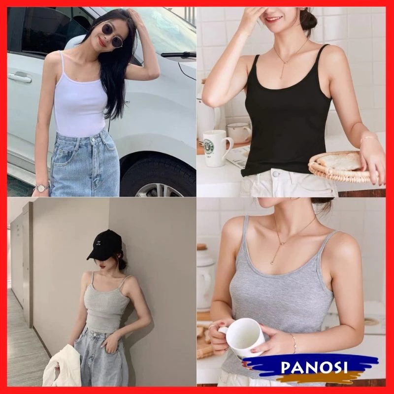 Áo hai dây nữ áo 2 dây chất cotton co giãn mềm mịn mặc mùa hè sexy quyến rũ PANOSI - A50