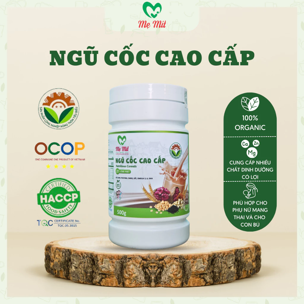 Ngũ cốc bột dinh dưỡng cao cấp 21 loại hạt Mẹ Mít hỗ trợ tăng cân, cung cấp dinh dưỡng cho bé và mẹ bầu hộp 500g