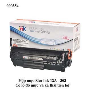 Hộp Mực In StarInk HP Q2612A/FX9/FX10/103/303/703/104/304 Có lỗ đổ mực và xả thải tiện lợi ( Hộp mực 12A ) - Có vat