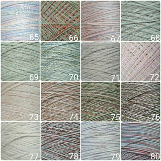 (65-80) Sợi cotton Hàn màu loang, chập 0.8mm, đan móc áo mùa hè
