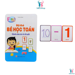 Bộ thẻ học thông minh, thẻ học toán cho bé nhận biết con số loại to dày cứng 10x15cm hình ảnh sắc nét