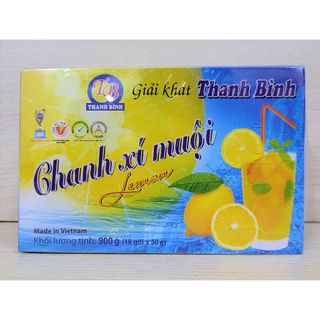 (Hộp giấy 900g [18 gói x 50g]) CHANH XÍ MUỘI (thức uống giải khát) THANH BÌNH Apricot Lemon