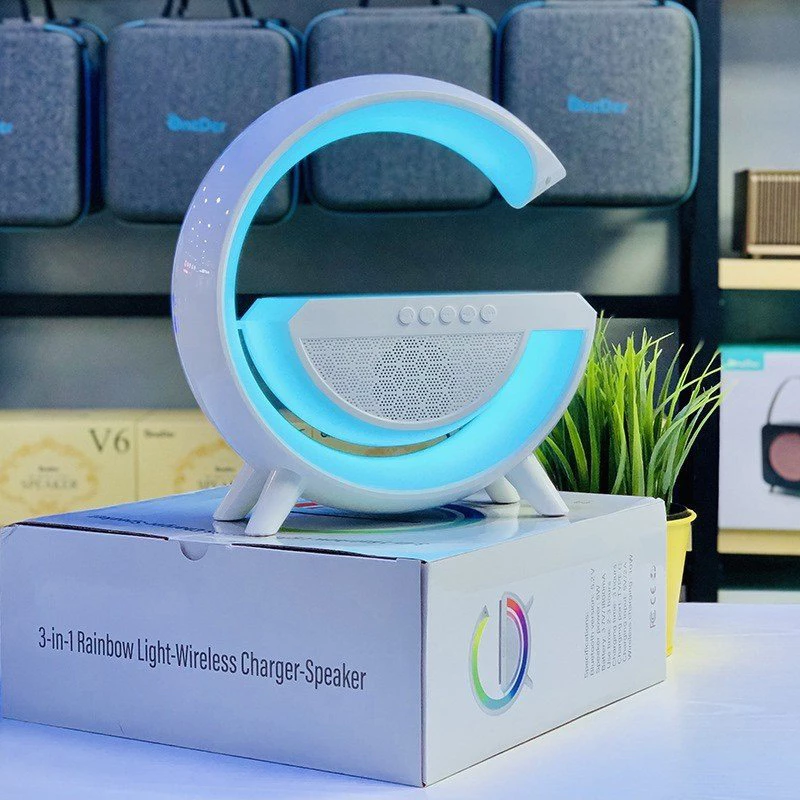 Loa Bluetooth BT-2301 chữ G, Loa không dây kết hợp sạc không dây và đèn ngủ, âm thanh ấn tượng
