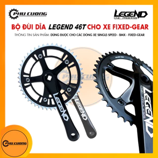 Bộ đùi đĩa nhôm LEGEND 46 răng cho dòng xe Fixed Gear, BMX - Xử lý CNC