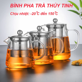 Nồi trà thủy tinh chịu nhiệt với nồi trà hình trụ lọc trà inox 304, nồi trà thủy tinh chịu nhiệt, nồi trà thủy tinh chịu nhiệt