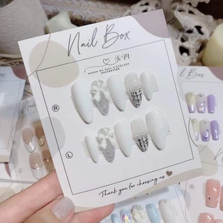 Móng tay giả thiết kế Huyền Trang Nailbox hộp 10 móng kèm keo dũa mini ảnh thật shop tự chụp