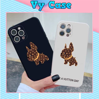 Ốp lưng iphone cạnh vuông giả 14 chó bull lv 6 5s/6/6plus/6s/6splus/7/7plus/8/8plus/x/xr/xs/11/12/pro/promax/13/14Promax