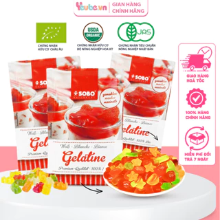 Bột Gelatine Hữu Cơ SOBO Làm Thạch Kẹo Dẻo Rau Câu Thạch Pudding Cho Bé Ăn Dặm