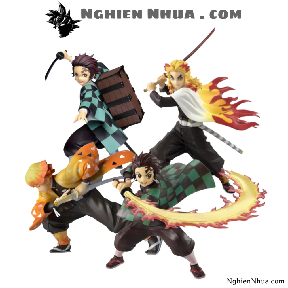 Mô hình Kimetsu No Yaiba figure Demon Slayer Tanjirou , Kyoujurou , Zenitsu cực ngầu . figure thanh gươm diệt quỷ