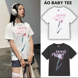 Áo Thun Baby Tee Mona in hoa - áo phông baby tee nữ Cotton Co Giãn hot trend