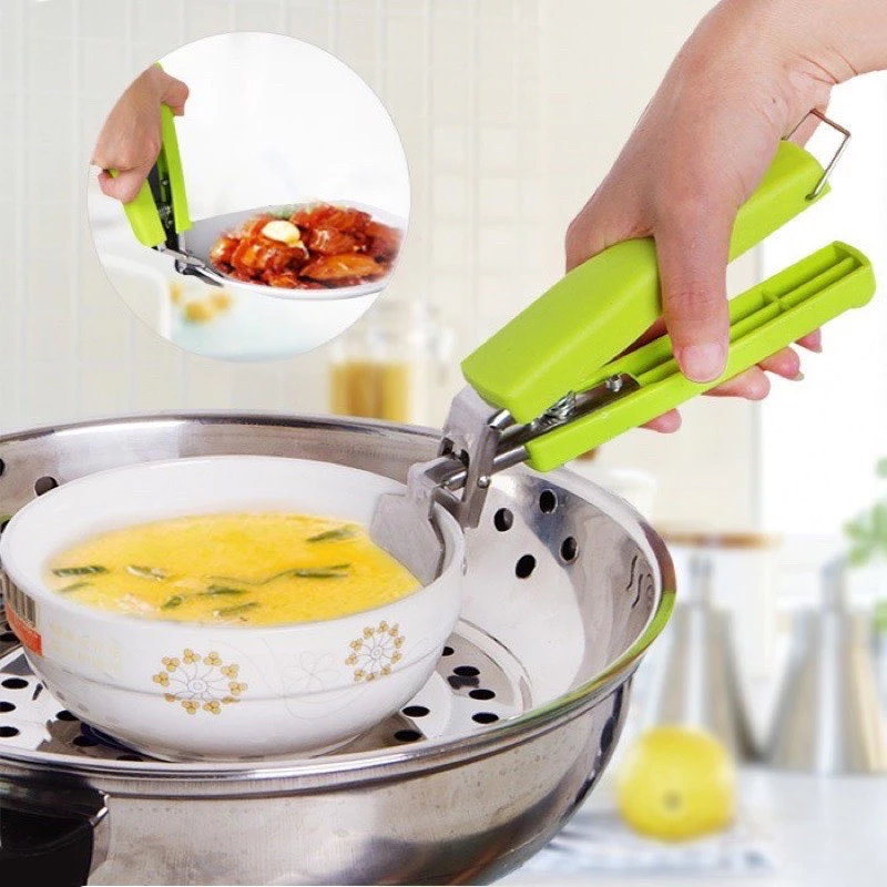 ⚡Kẹp Gắp Đồ Nóng, Đồ Hấp KIM LOẠI T1 Thông Minh - Dụng Cụ Gắp Inox Có Lò Xo