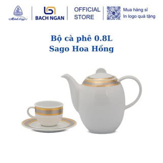 Bộ cà phê 0.8L Sago Hoa Hồng - Gốm sứ cao cấp Minh Long 1