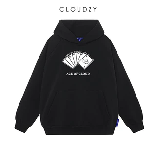 Áo hoodie nam nữ local brand unisex cặp đôi nỉ ngoại cotton form rộng có mũ xám đen CLOUDZY ACE