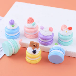 Mô hình bánh macaron kem trang trí nhà búp bê