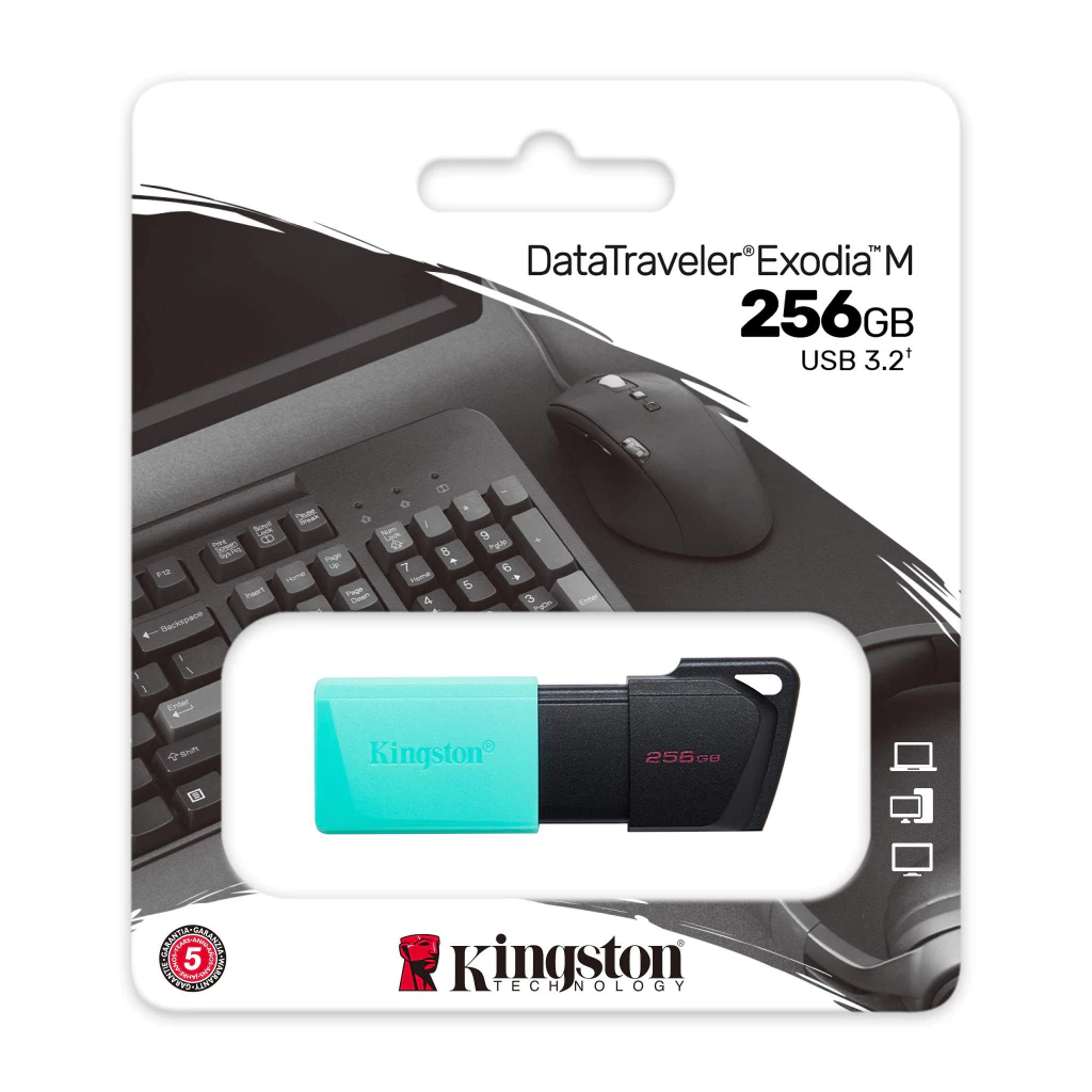 Usb 3.2 Kingston 256G 128G 64G 32Gb DataTravelerExodia DTXM Chính hãng Bảo hành 5 năm Nắp trượt rút như DT101G3 Nâng cấp