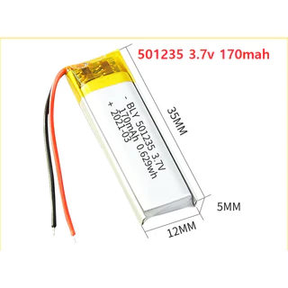 Pin Sạc 3.7V 170mah 501235 Dùng Cho Tai Nghe Loa Mp3 MP4 MP5 GPS PSP Bluetooth Mới 100%